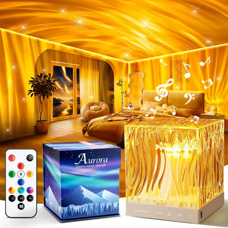 PIKOY Lámpara aurora boreal con música y Bluetooth